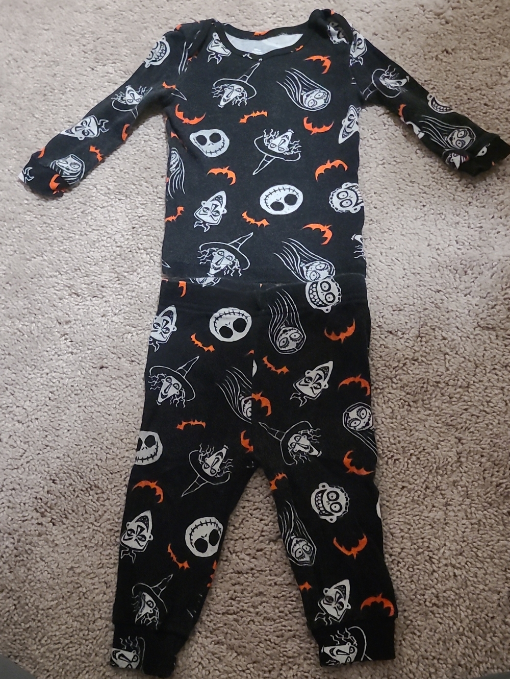Disney Black and Orange Halloween Character Pajama Set